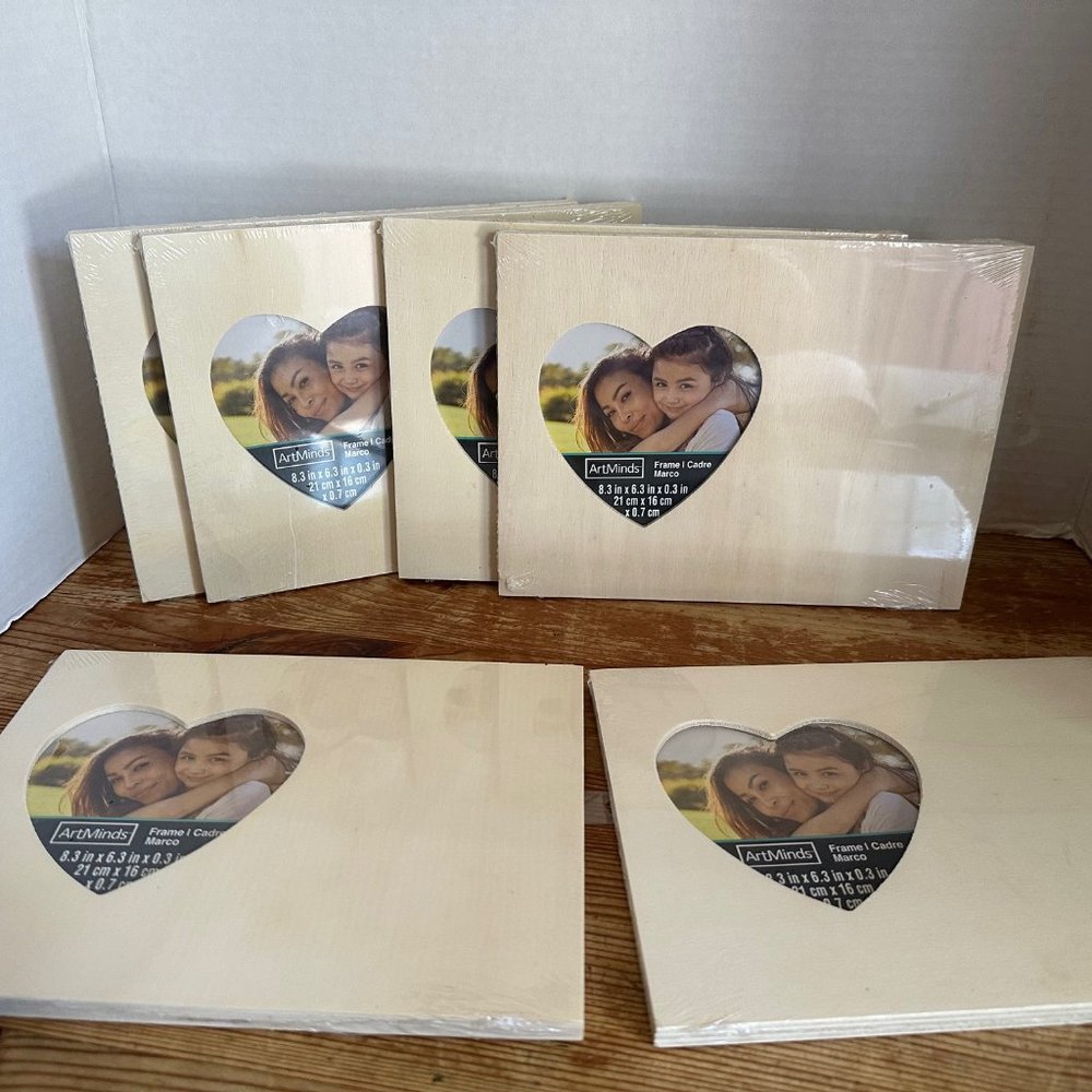 2 pc set of craft wood heart frames, unfinished by Artmind